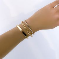 Simple Style Geometric Alloy Artificial Gemstones Bracelets main image 4