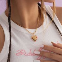 Fashion Heart Shape Alloy Plating Pendant Necklace main image 3