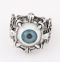 Exaggerated Devil's Eye Alloy Round Resin Rings 1 Piece main image 2