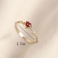 Fashion Heart Shape Copper Rings Inlay Zircon Copper Rings 1 Piece main image 4