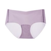 Solid Color Seamless Lightweight Breathable Mid Waist Briefs Panties main image 6