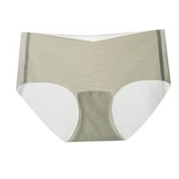 Solid Color Seamless Lightweight Breathable Mid Waist Briefs Panties sku image 1