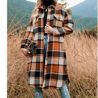 Women's Casual Plaid Pocket Button Single Breasted Coat Coat main image 6