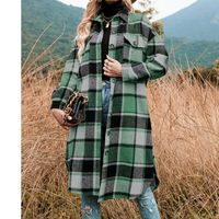 Women's Casual Plaid Pocket Button Single Breasted Coat Coat main image 5