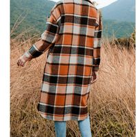 Women's Casual Plaid Pocket Button Single Breasted Coat Coat main image 4