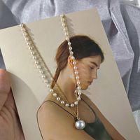 Elegant Geometric Alloy Pearl Plating Bracelets Necklace main image 5