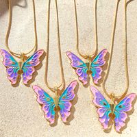 Fashion Butterfly Alloy Plating Artificial Pearls Necklace main image 4