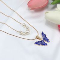 Fashion Butterfly Alloy Plating Artificial Pearls Necklace sku image 5