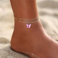Vacation Devil's Eye Butterfly Alloy Plating Anklet main image 3
