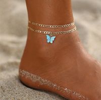 Vacation Devil's Eye Butterfly Alloy Plating Anklet main image 6