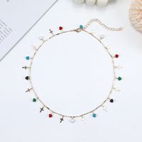 1 Piece Vacation Heart Shape Flower Copper Chain Inlay Rhinestones Pearl Necklace main image 7