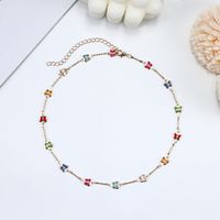 1 Piece Vacation Heart Shape Flower Copper Chain Inlay Rhinestones Pearl Necklace main image 8