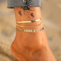Vacation Geometric Butterfly Alloy Plating Rhinestone Anklet main image 4