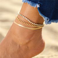 Vacation Geometric Butterfly Alloy Plating Rhinestone Anklet main image 3