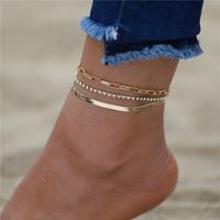 Vacation Geometric Butterfly Alloy Plating Rhinestone Anklet sku image 7
