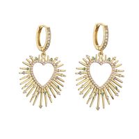 Fashion Heart Shape Copper Plating Inlay Zircon Earrings Necklace sku image 7