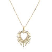 Fashion Heart Shape Copper Plating Inlay Zircon Earrings Necklace sku image 3