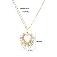 Fashion Heart Shape Copper Plating Inlay Zircon Earrings Necklace main image 3