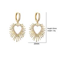 Fashion Heart Shape Copper Plating Inlay Zircon Earrings Necklace main image 2