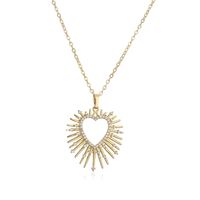 Fashion Heart Shape Copper Plating Inlay Zircon Earrings Necklace sku image 1
