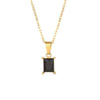 Glam Square Stainless Steel Plating Zircon Gold Plated Necklace sku image 3