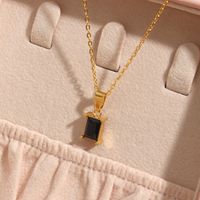 Glam Square Stainless Steel Plating Zircon Gold Plated Necklace main image 4