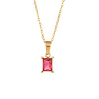 Glam Square Stainless Steel Plating Zircon Gold Plated Necklace sku image 1