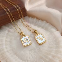 Fashion Constellation Stainless Steel Necklace Plating Shell Stainless Steel Necklaces main image 3