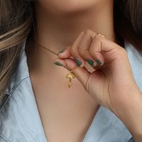 Cute Mushroom Stainless Steel Plating Gold Plated Necklace main image 4