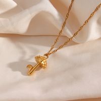Cute Mushroom Stainless Steel Plating Gold Plated Necklace main image 2
