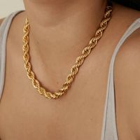 Simple Style Twist Stainless Steel Plating Gold Plated Necklace main image 1