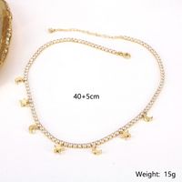 Fashion Star Moon Copper Necklace Gold Plated Zircon Copper Necklaces main image 5