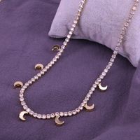 Fashion Star Moon Copper Necklace Gold Plated Zircon Copper Necklaces main image 2