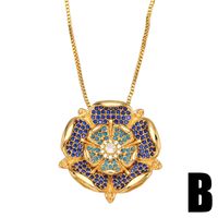 Fashion Heart Shape Bird Copper Pendant Necklace Inlay Zircon Copper Necklaces sku image 2