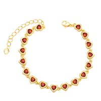 Fashion Heart Shape Copper Bracelets Inlay Zircon Copper Bracelets sku image 2