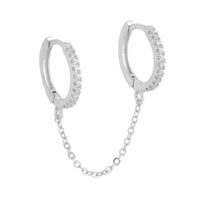 Fashion Circle Sterling Silver Earrings Plating Chain Zircon 925 Silver Earrings sku image 2
