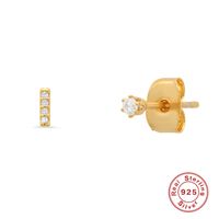 Fashion Letter Sterling Silver Plating Zircon Ear Studs 1 Pair sku image 1