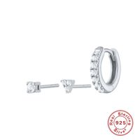 Fashion Geometric Sterling Silver Earrings Plating Inlay Rhinestone 925 Silver Earrings sku image 10