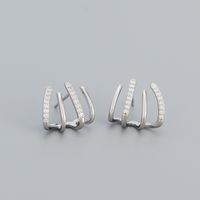 Simple Style Geometric Sterling Silver Ear Studs Plating Metal Rhinestone 925 Silver Earrings sku image 2