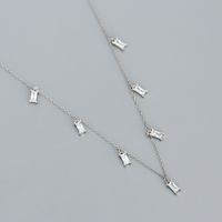 Fashion Square Sterling Silver Necklace Plating Zircon 925 Silver Necklaces sku image 2