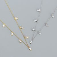 Fashion Square Sterling Silver Necklace Plating Zircon 925 Silver Necklaces main image 2