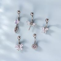Belly Rings Fashion Heart Shape 316 Stainless Steel  Copper Plating Zircon main image 4