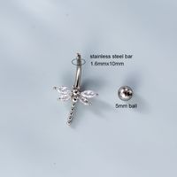 Belly Rings Fashion Heart Shape 316 Stainless Steel  Copper Plating Zircon main image 2