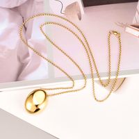 Simple Style Oval Titanium Steel Sweater Chain Plating Stainless Steel Necklaces main image 5