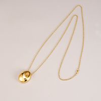 Simple Style Oval Titanium Steel Sweater Chain Plating Stainless Steel Necklaces main image 3