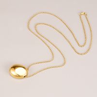 Simple Style Oval Titanium Steel Sweater Chain Plating Stainless Steel Necklaces main image 2