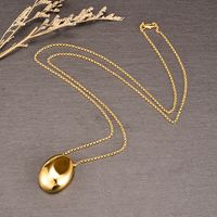 Simple Style Oval Titanium Steel Sweater Chain Plating Stainless Steel Necklaces main image 1