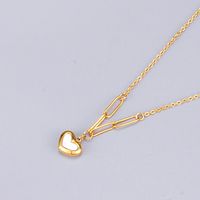 Fashion Heart Shape Titanium Steel Pendant Necklace Plating Shell Stainless Steel Necklaces main image 4