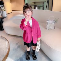Casual Solid Color Polyester Front Button Jacket Blazer Baby Clothes main image 5