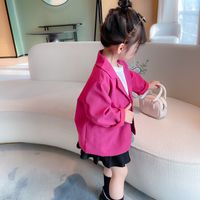 Casual Solid Color Polyester Front Button Jacket Blazer Baby Clothes main image 3